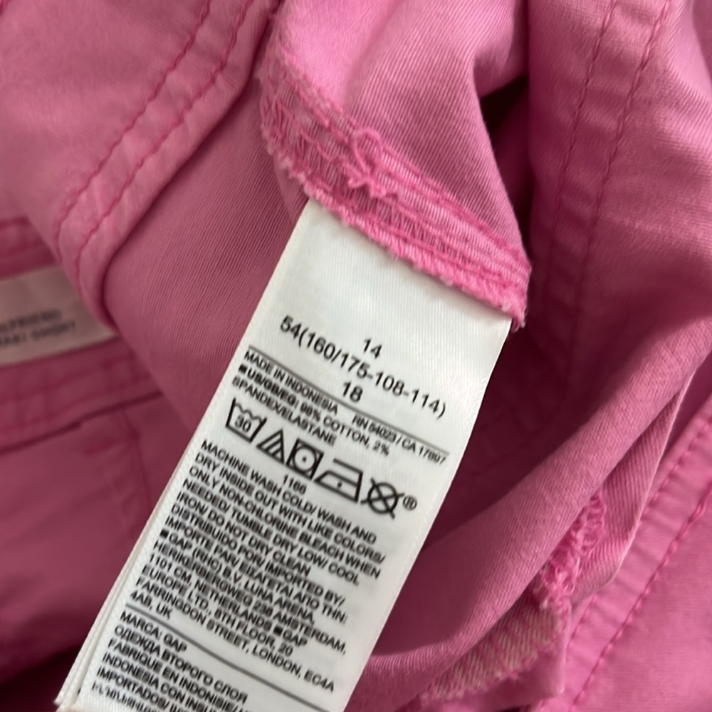 Gap Girlfriend Pink Khaki Shorts, Size 14 - New Without Tags - Picture 9 of 10